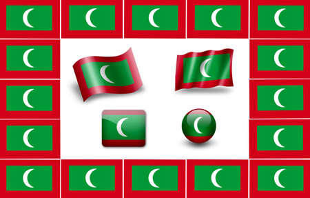 Flag of Maldives. icon setの写真素材