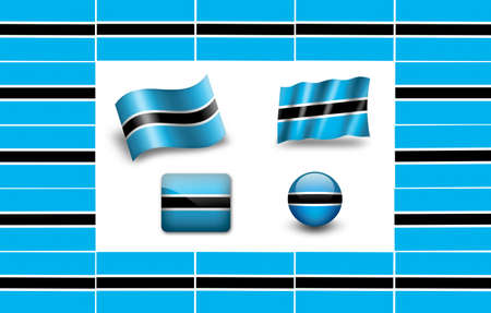flag of Botswana. icon setの写真素材