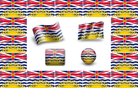 flag of British Columbia. icon setの写真素材