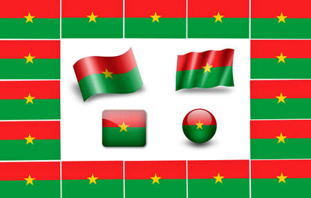 flag of Burkina. icon setの写真素材