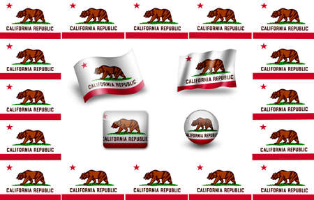 flag of California. USA . icon setの写真素材