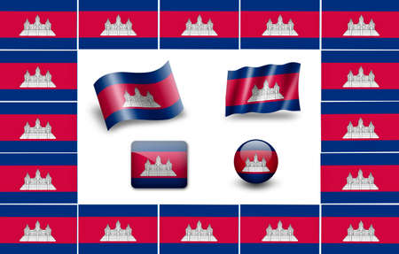 flag of Cambodia. icon setの写真素材