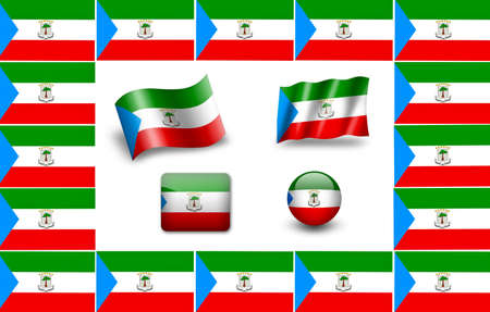 flag of Equatorial Guinea. icon setの写真素材
