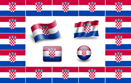 flag of Croatia. icon setの写真素材