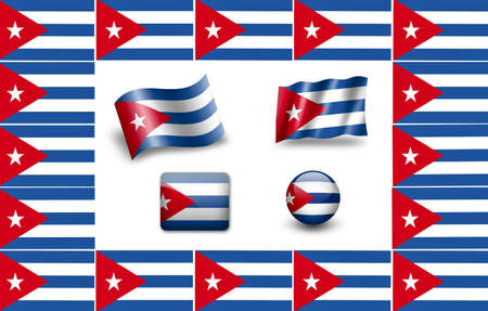 Flag of Cuba. icon set. flags frameの写真素材
