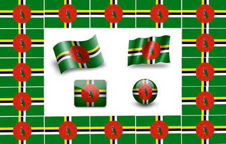 flag of Dominica. icon setの写真素材
