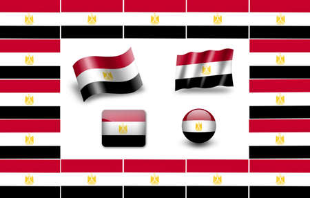 flag of Egypt. icon setの写真素材