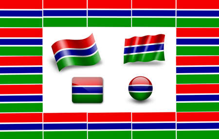 flag of Gambia. icon setの写真素材