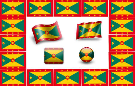 flag of Grenada. icon setの写真素材