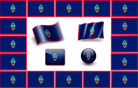 flag of Guam. icon setの写真素材