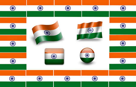 flag of India. icon setの写真素材
