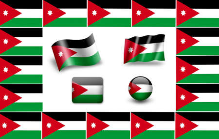 flag of Jordan. icon setの写真素材