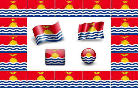 Flag of Kiribati. icon set. flags frameの写真素材