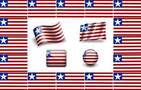 Flag of Liberia. icon set. flags frameの写真素材
