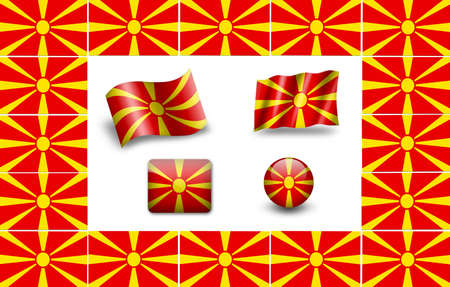 Flag of Macedonia. icon setの写真素材