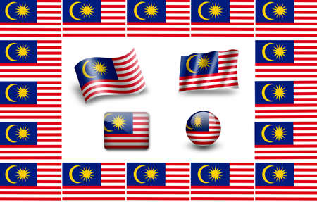 Flag of Malaysia. icon setの写真素材