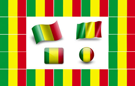 Flag of Mali. icon setの写真素材