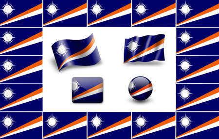 flag of Marshall Islands. icon setの写真素材