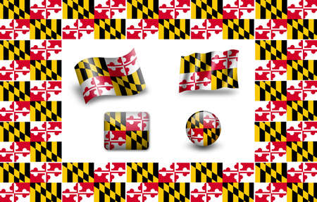 Flag of Maryland. icon setの写真素材