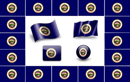flag of Minesota. icon setの写真素材