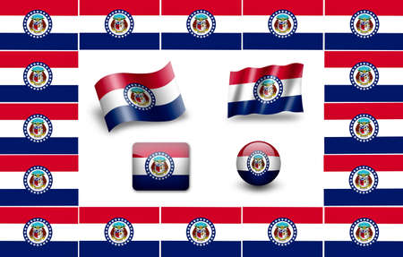 Flag of Missouri. icon setの写真素材