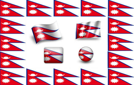 Flag of Nepal. icon setの写真素材