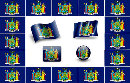 Flag of New York. icon setの写真素材