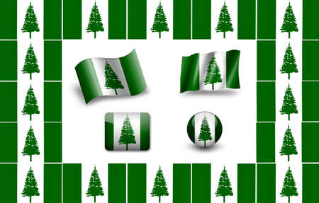Flag of Norfolk. icon set. flags frameの写真素材