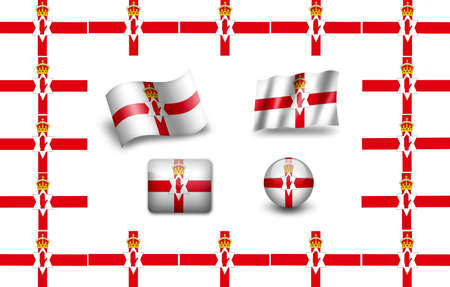 Flag of Northern Ireland. icon set. flags frameの写真素材