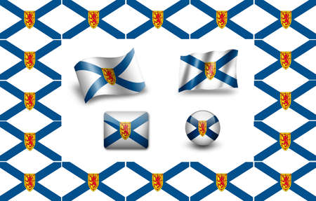Flag of Nova Scotia. icon setの写真素材