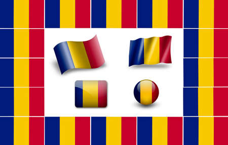 Flag of Romania. icon set. flags frameの写真素材