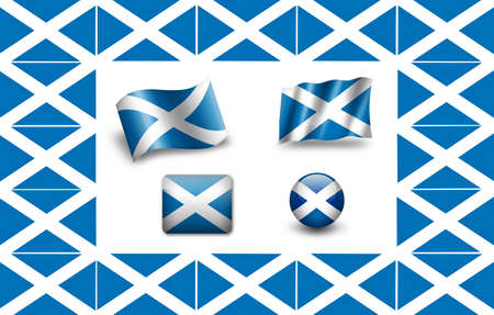 Flag of Scotland. icon set. flags frameの写真素材