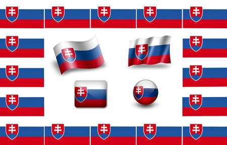 Flag of Slovakia. icon set. flags frameの写真素材