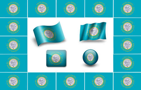 flag of South Dakota. icon setの写真素材