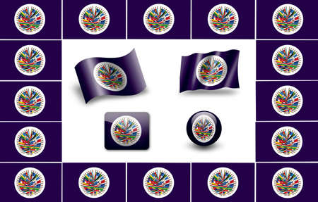 flag of the Organization  of American Statesの写真素材