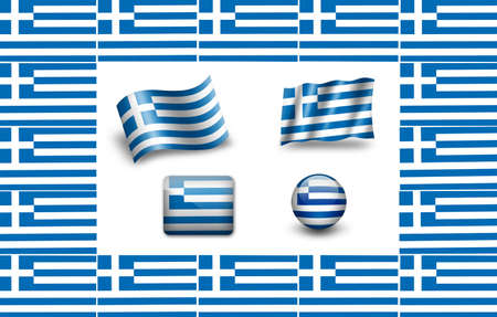 Greece flag. icon set.の写真素材