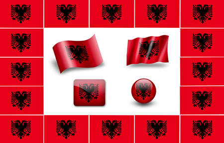 flag of Albania. icon setの写真素材