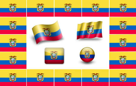 Sovereign state flag of country of Ecuadoの写真素材