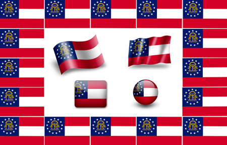 State of Georgia flag. icon set.の写真素材
