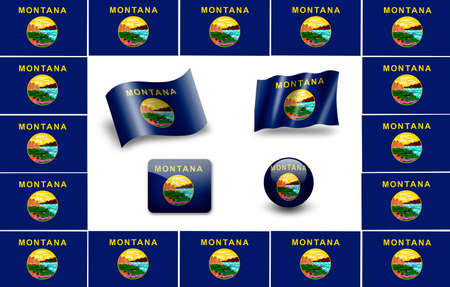 State of Montana. icon setの写真素材