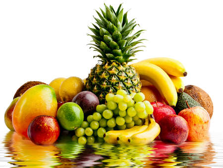 fruits isolated on white backgroundの写真素材