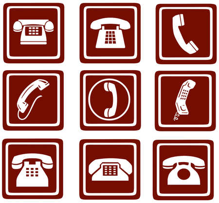 phone icons, signs, illustrations set  telephone icons collection の写真素材