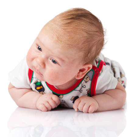 Adorable baby boy isolated.の写真素材