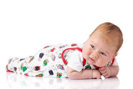 Adorable baby boy isolated.の写真素材