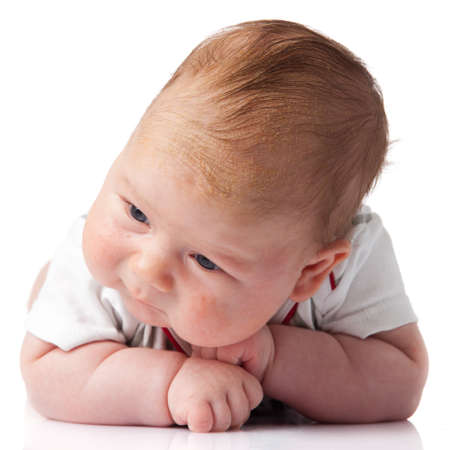 Adorable baby boy isolated.の写真素材