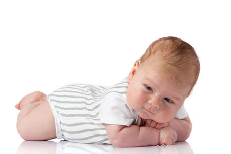 Adorable baby boy isolated.の写真素材