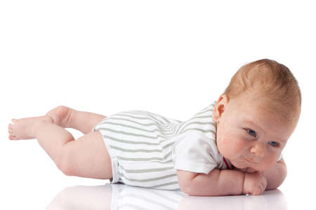 Adorable baby boy isolated.の写真素材