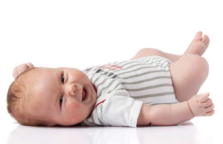Adorable baby boy isolated.の写真素材