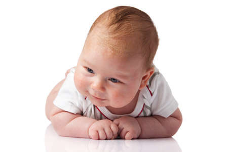 Adorable baby boy isolated.の写真素材