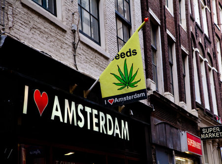 amsterdam coffeeshopの写真素材